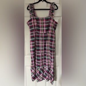 Torrid Pink and Green Plaid Casual Sundress